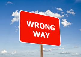 wrong way red sign