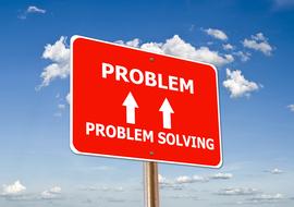 problem solution red sign