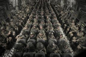 Men and women of the personnel, on the C-17 Goblemaster