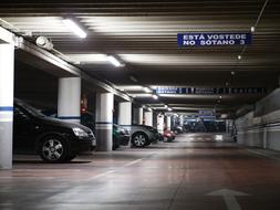 long passage in underground parking