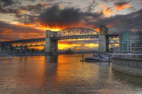 Architecture Bridge sunser orange