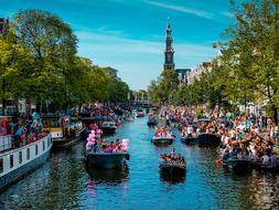 city travel on water on a sunny day