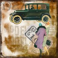 old car vintage background drawing