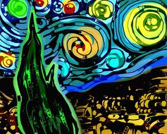 landscape scene as a drawing