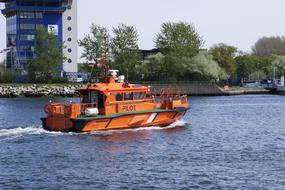 Pilot Boat on water near coast