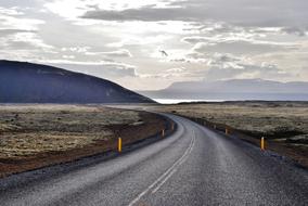 highway in iceland cloudy landscapes