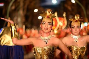 People Dancers Costumed on festival