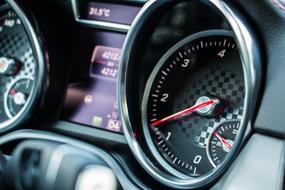 Speedometer on the dashboard close-up