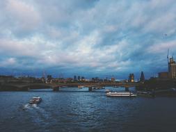 Bridge and Ships and Sky