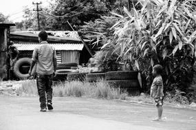 Children street black and white