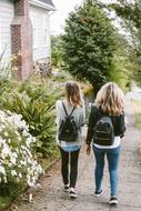 Friends Girls street bushes