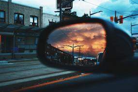 Car Mirror Road sunset