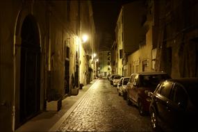 Street Night Illuminated cars