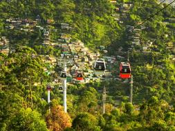 Cable Car Medellin forest mountains