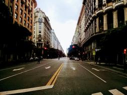 road with markings in the city