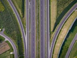 road junction from a bird's eye view