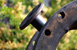 wheel mechanism close up on blurred background