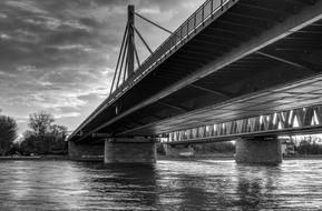 Bridge Waters River High black and white