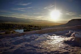 panoramic view of the mountains in the evening