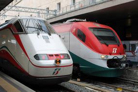 high speed trains on the railroad in rome