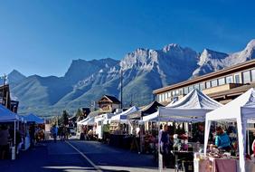 landscape of Market Street and Mountains