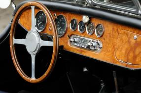 Oldtimer Auto Classic wood steering wheel