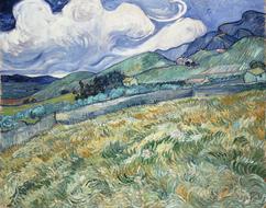 vincent van gogh, mountains and fields in the countryside