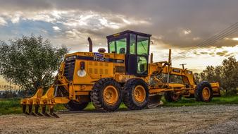 Machine Tractor yellow