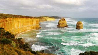 panoramic view of the Melbourne coastline on a cloudy day