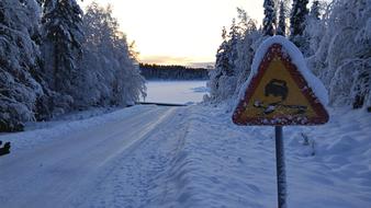 Traffic Sign Snowy Winter