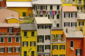 residential buildings with colored facades in italy