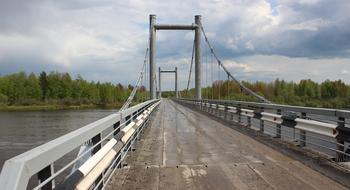 empty bridge over a river