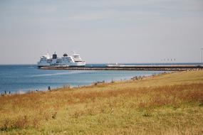 scandlines ferry near Sea coast, denmark