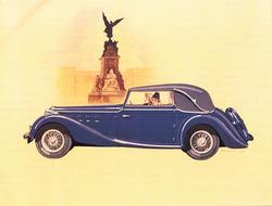 Women in the beautiful, blue, vintage car, near the statue, clipart