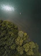 aerial view of Green Trees Forest and sea