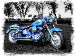 blue Motorcycle Wheels
