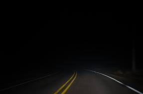 yellow line on Road at Dark Night