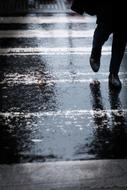 person Walking on street at Rain