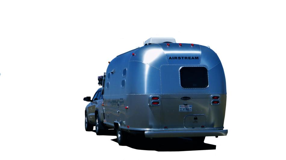 Vehicle Caravan American as a 3d model on a white background