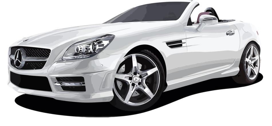 luxury white mercedes as 3d model