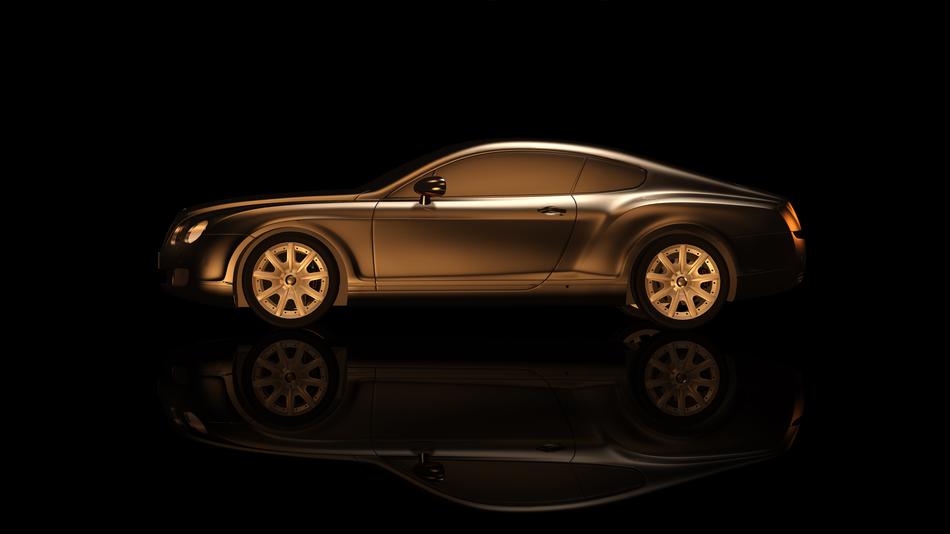 side view of new bentley car at darkness