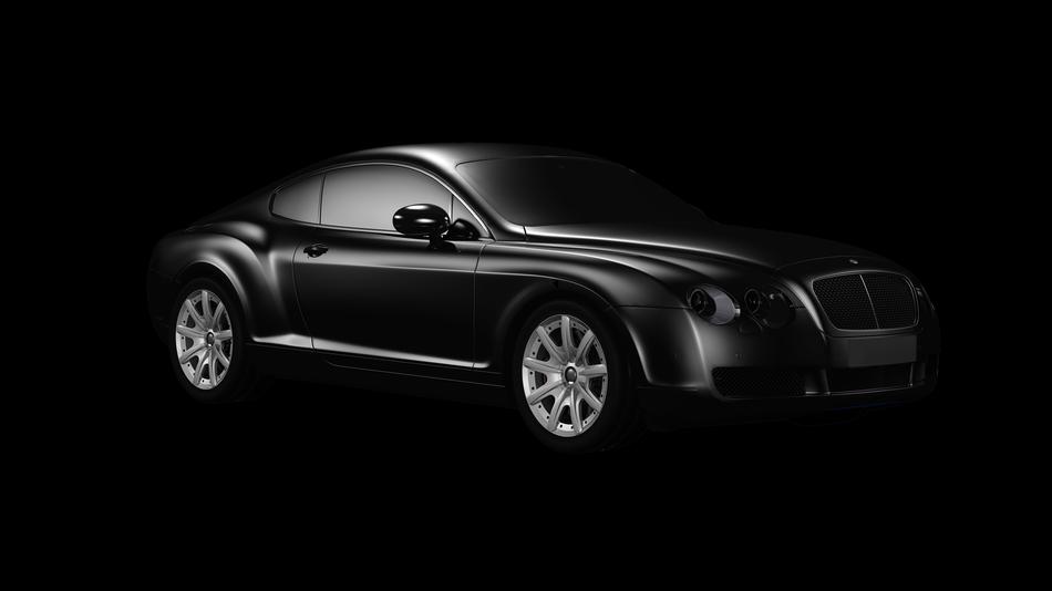 black Bentley on the black background