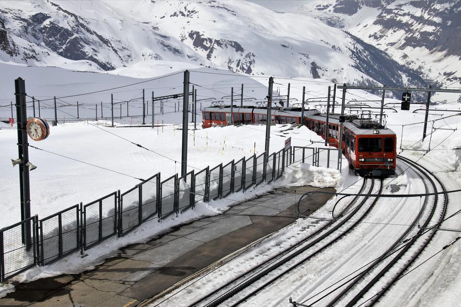 landscape of Pull Station in Zermatt Gornergrat