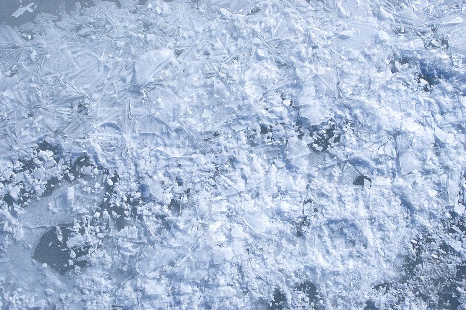 Beautiful white crystal ice in Siberia