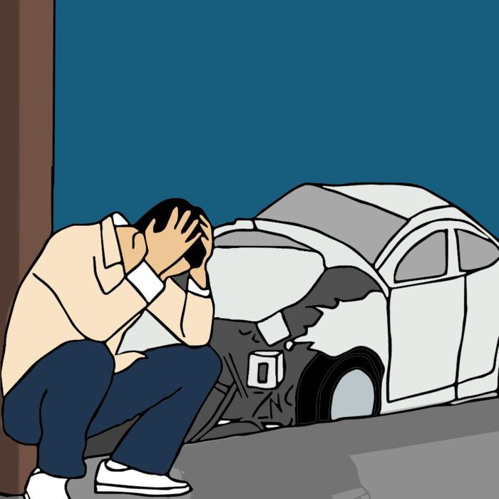 car accident person drawing