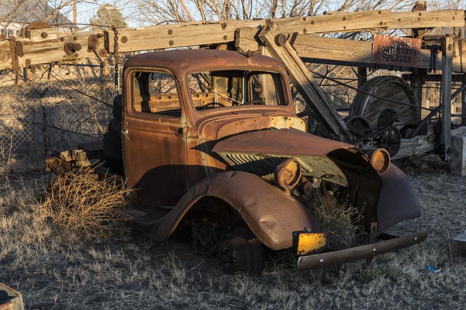 old rusty truck on a farm in Texas