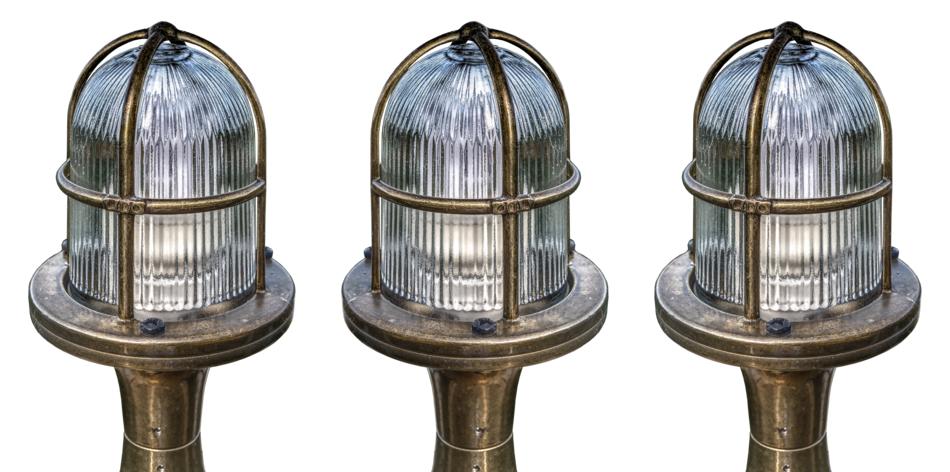 photo of technical signal lamps on a white background