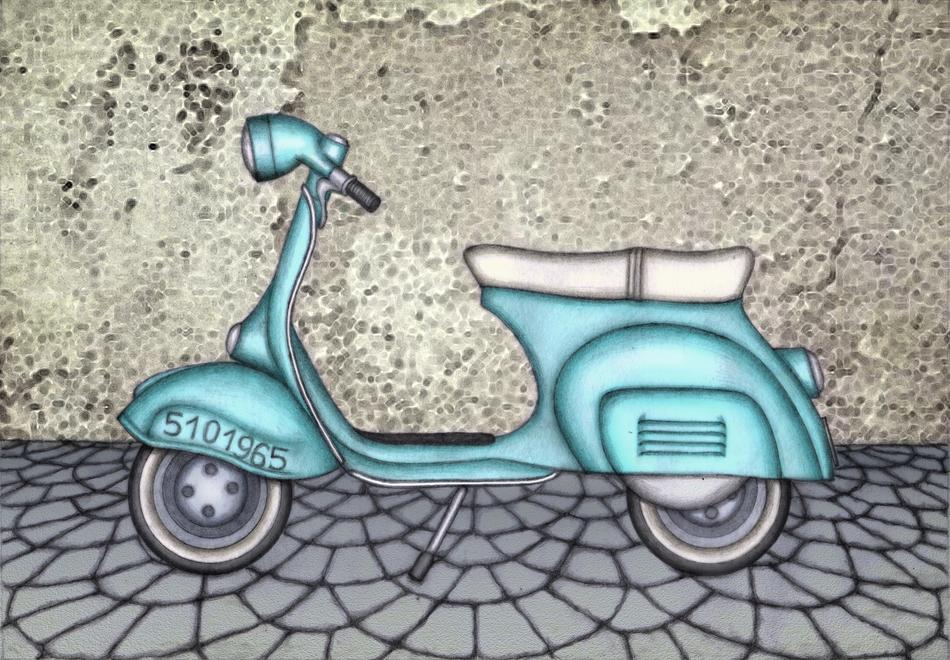vehicle moto wall drawing
