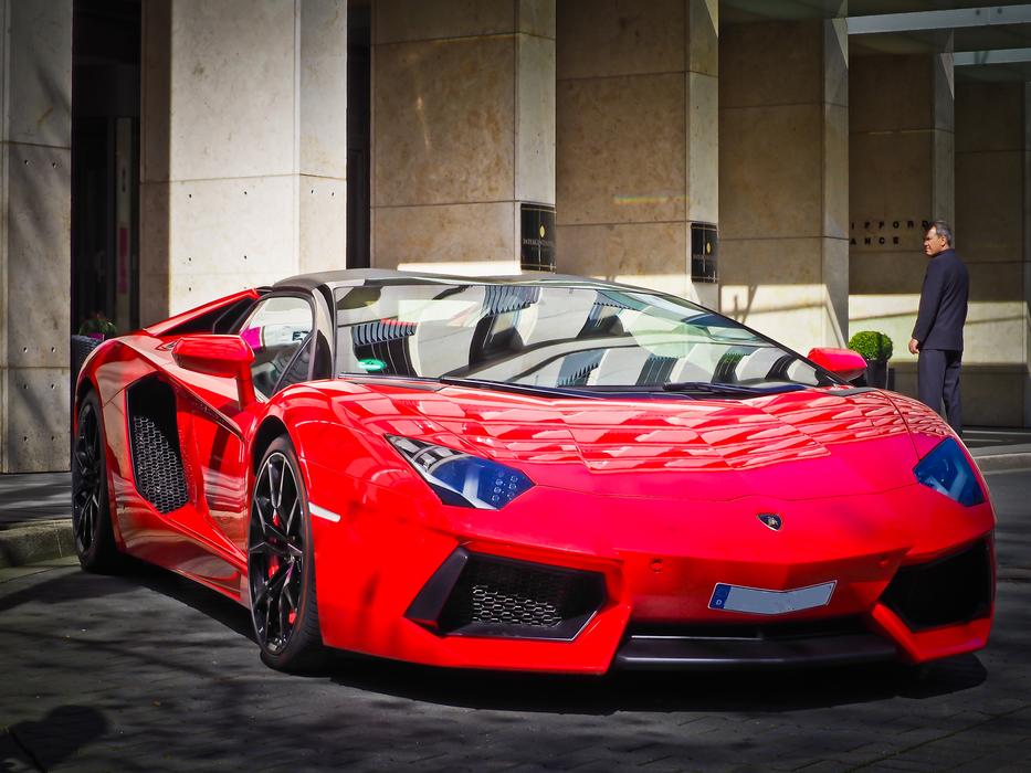 expensive red sports lamborghini