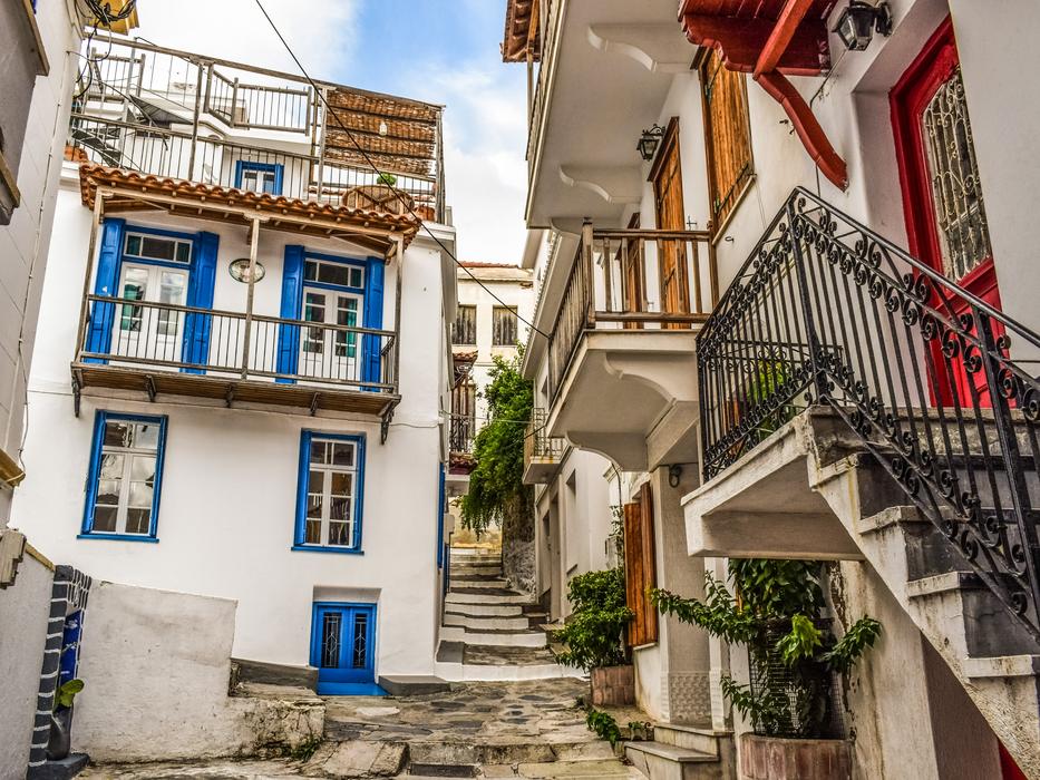 Greece Skopelos old street